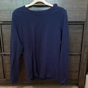 GAP body Classic Long Sleeve Crewneck Top - Navy Blue small